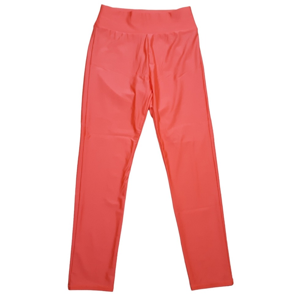 Flirtitude Active Leggings Womens‎ Medium Coral High Rise Shine Athletic Workout